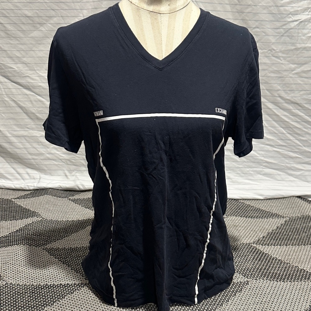 Armani Exchange Black V-Neck T-Shirt